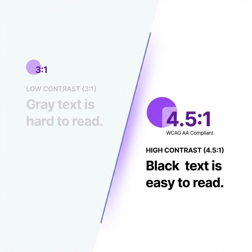 WCAG Color Contrast Comparison - Low vs High Contrast